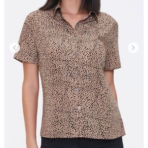 Cheetah Print Button Up Shirt